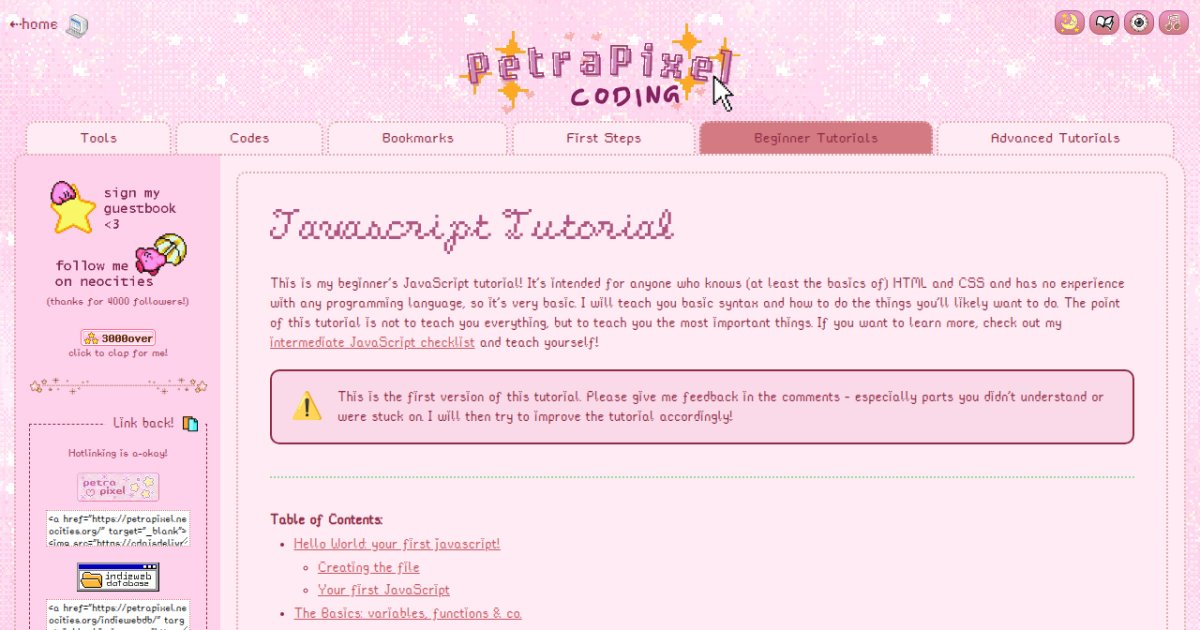 javascript tutorial | petrapixel