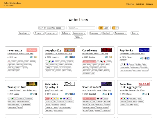 indiewebdb/websites screenshot