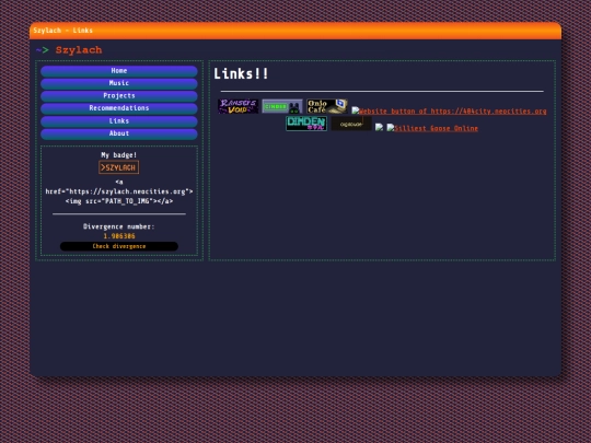 links screenshot