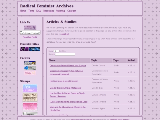 articles screenshot