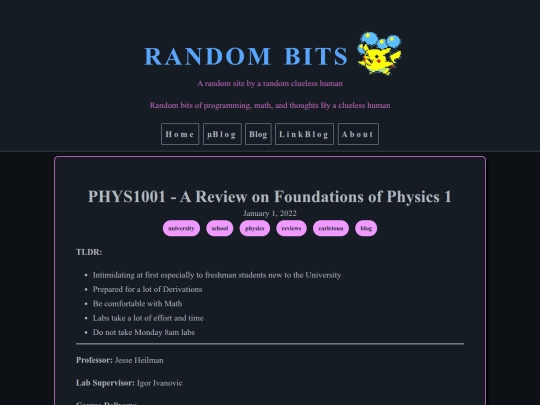 blog/phys1001 screenshot