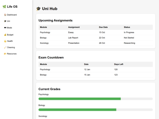 uni screenshot