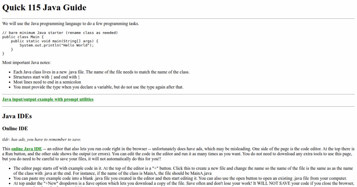Java in 115