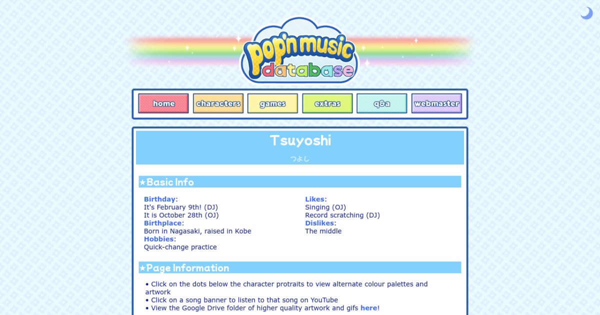 Tsuyoshi — Pop'n Music Database
