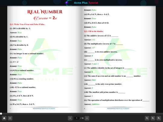Class IX/Maths/Ex_2a_Real_Number/viewer screenshot