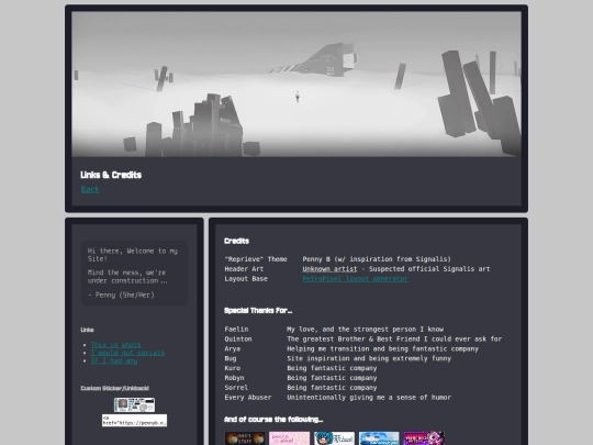 links screenshot