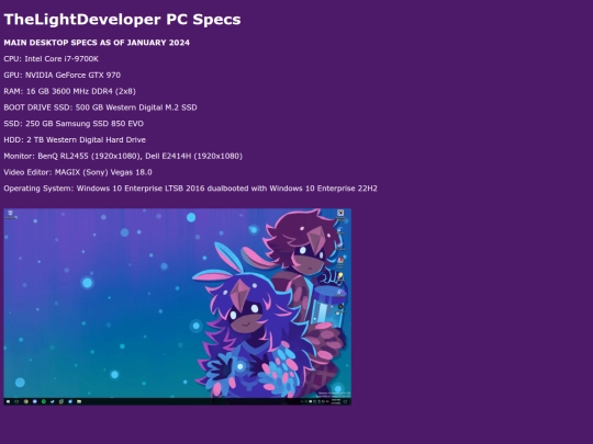 specs screenshot