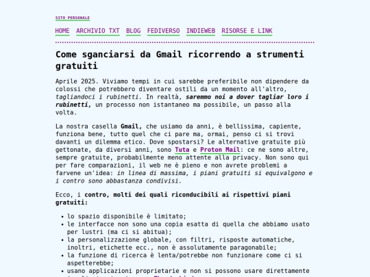 blog/come-sganciarsi-da-gmail screenshot