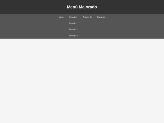 menu screenshot