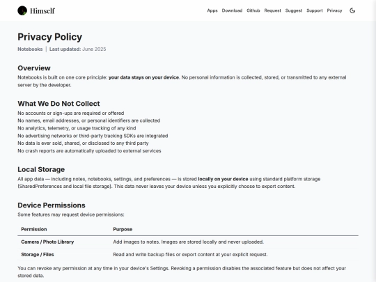 privacy/notebooks screenshot