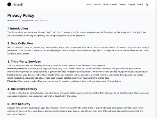 privacy/wordstack screenshot