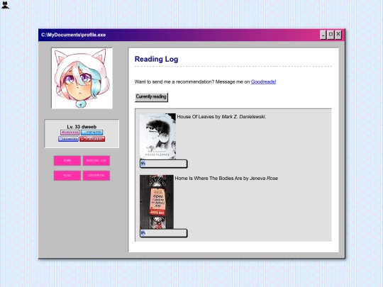readinglog screenshot