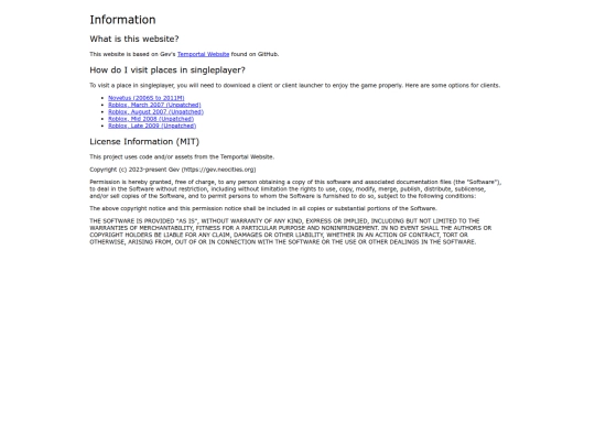 info screenshot