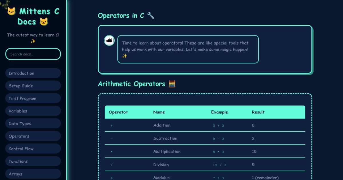 C Operators - Mittens C Docs