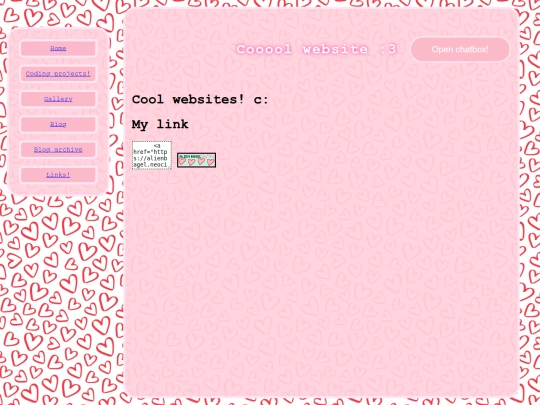 links screenshot