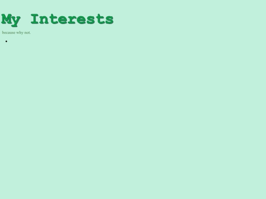 Interests screenshot