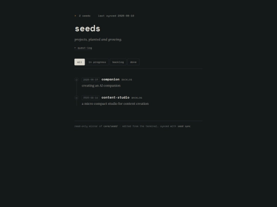 seeds screenshot