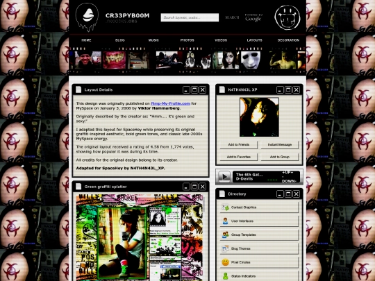 layouts/user-interfaces/code/Green_graffiti_splatter screenshot