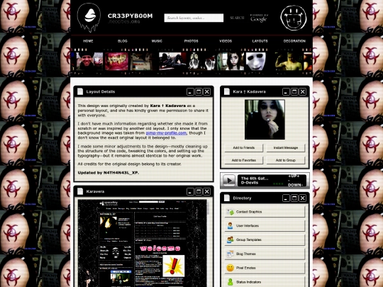 layouts/user-interfaces/code/Kadavera screenshot