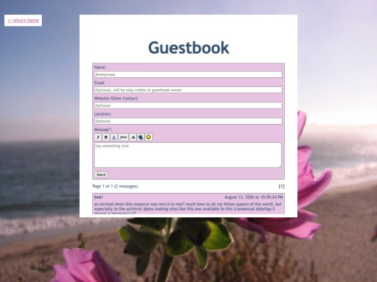 guestbook screenshot