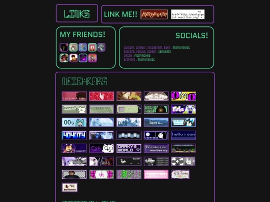links screenshot