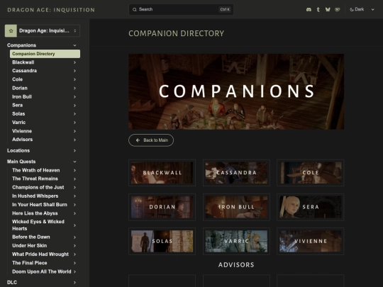 inquisition/companions screenshot