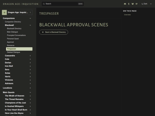 inquisition/transcripts/companions/blackwall/trespasser screenshot