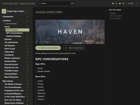 inquisition/transcripts/locations/haven/directory screenshot