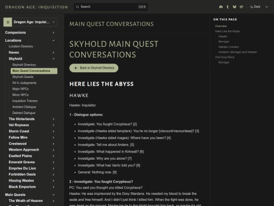 inquisition/transcripts/locations/skyhold/mainquestconvos screenshot