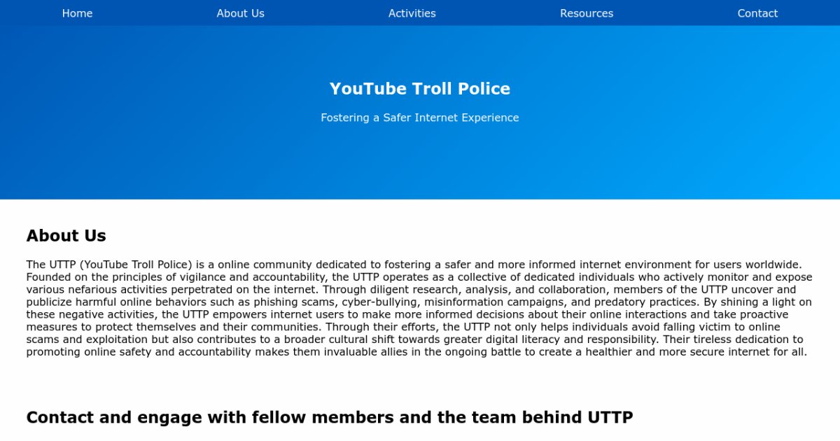 UTTP - YouTube Troll Police