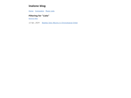 categories/lists screenshot
