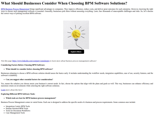 WhatShouldBusinessesConsiderWhenChoosingBPMSoftwareSolutions screenshot