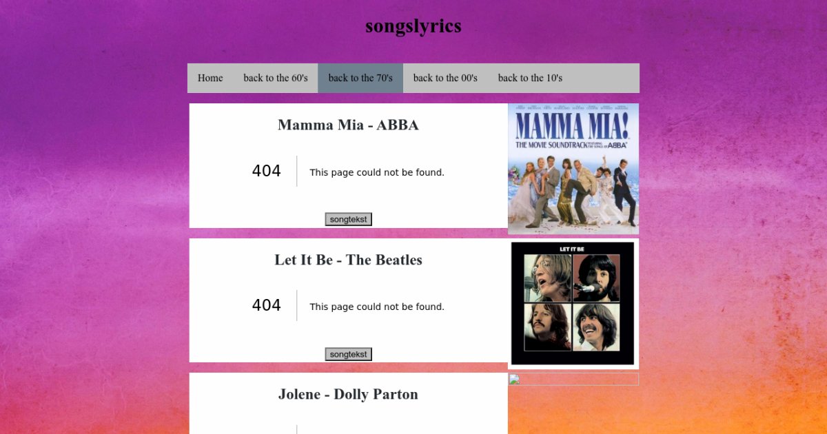 songslyrics back to the 70's