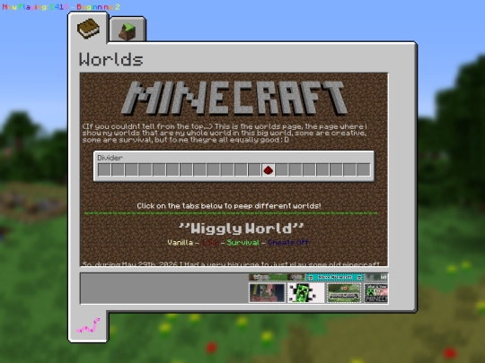 Minecraft/wipworlds screenshot