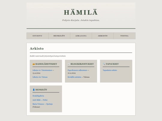 pages/arkisto screenshot