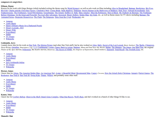 links/composers screenshot