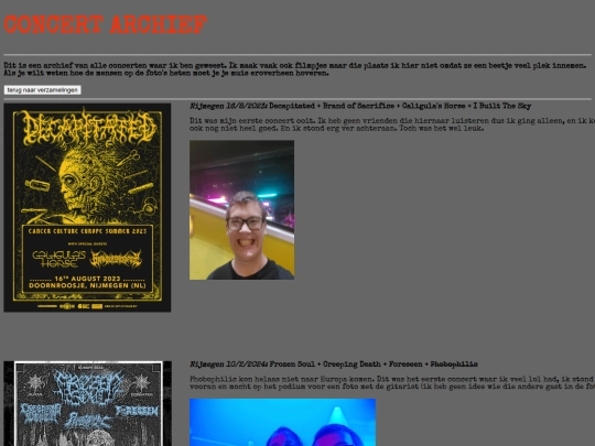 verzamelingen/concerten screenshot
