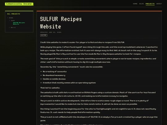 projects/sulfur-recipe-database screenshot