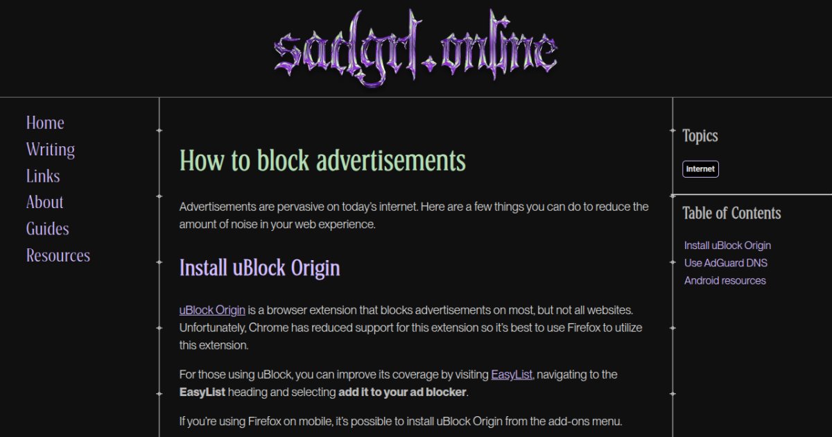 How to block advertisements