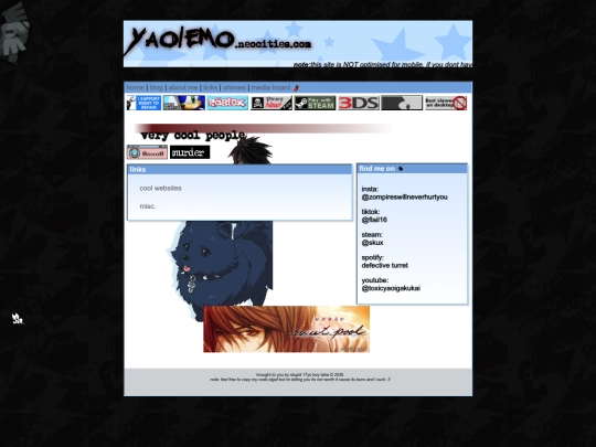 links screenshot