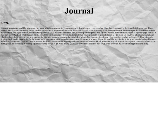 Journal screenshot
