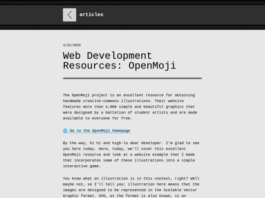 articles/web-development-resources-openmoji screenshot