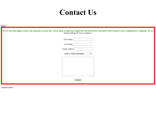 Project/contact us screenshot