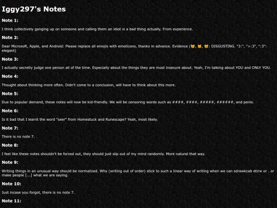 notes screenshot