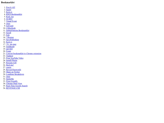 bookmarklets screenshot