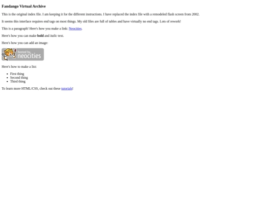 original index screenshot