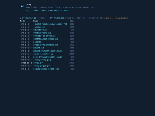 git/ivory/files screenshot