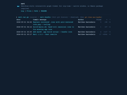 git/navi/log screenshot