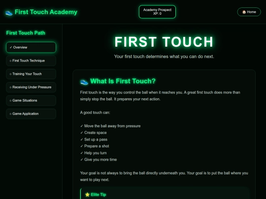 soccer/firsttouch screenshot
