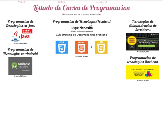 proyecto /menu screenshot